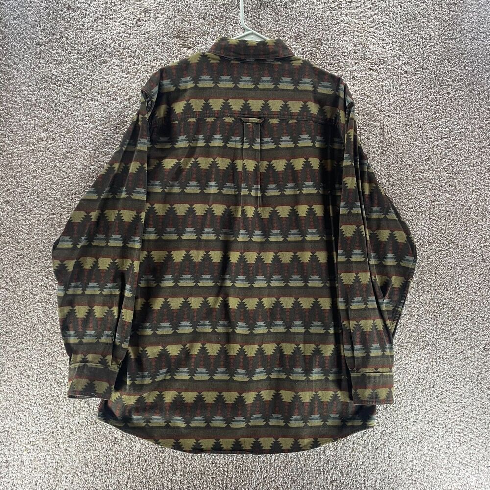Vintage Woolrich Shacket Mens Large Aztec Southwestern Button Up Heavy Flannel - Picture 8 of 11